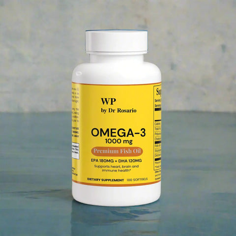 Omega-3 EPA DHA fish oil bottle Dr Rosario
