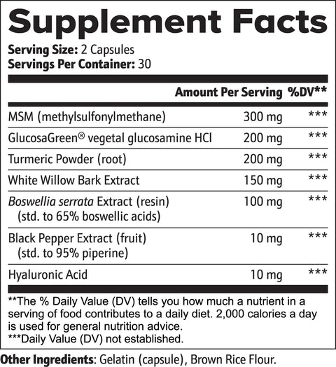 ArthroMax supplement facts label Dr Rosario joint health