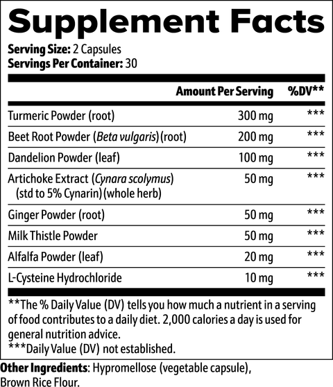 LiverGuard Plus supplement facts label Dr Rosario